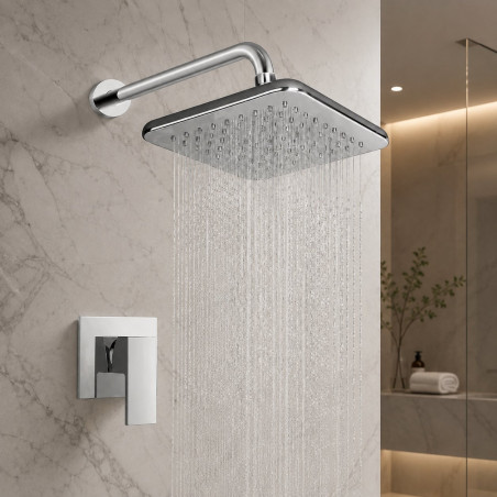 Kit Ducha Antihongos Cromo Tames Pared Mezclador Perfección