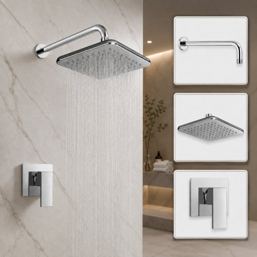 Kit Ducha Antihongos Cromo Tames Pared Mezclador Perfección