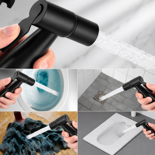 Bidet Sanitario Negro Valvula Desviador Manguera De Resorte