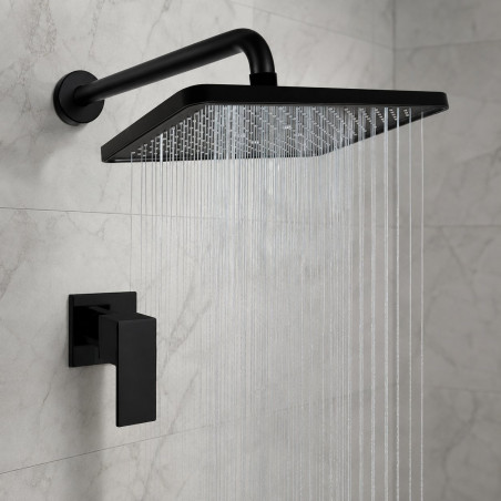 Kit Regadera Anti-hongos Zafiro-registro Agua Fría Negro