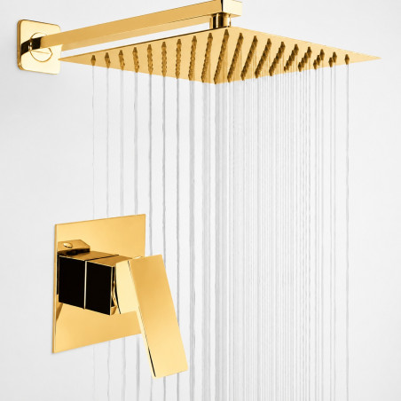 Kit Regadera 30cm Gold Intense Mezclador Perfección Tames Md