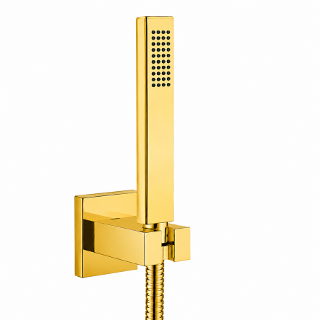 Teleducha Soporte Conector 1/2 Rosca Pared Dorado Metal
