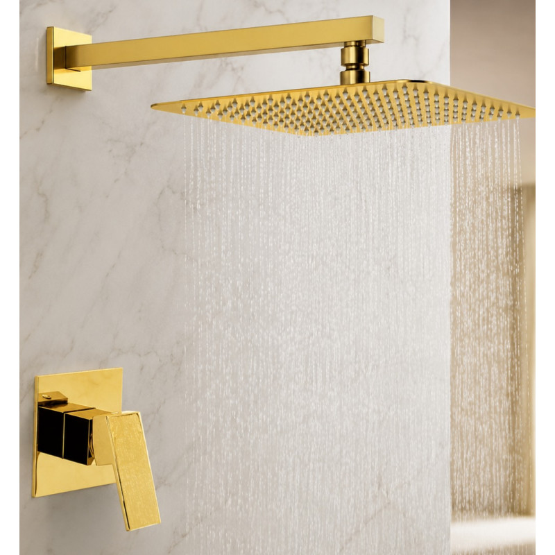 Kit Regadera 30cm Gold Intense Mezclador Perfección Tames
