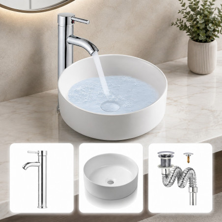 Kit Completo Lavamanos Eccezionale -desagüe -grifería Mixer