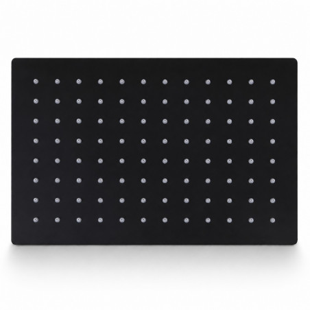 Kit Ducha Techo Antihongo Tames Negra Rectangular +mezclador