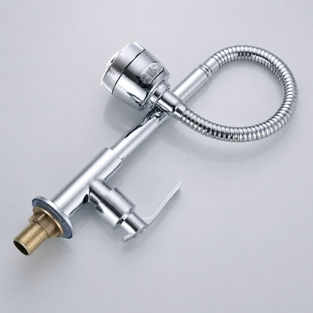 Grifería Lavaplatos Metal Brass Ahorradora Cuello Flexible