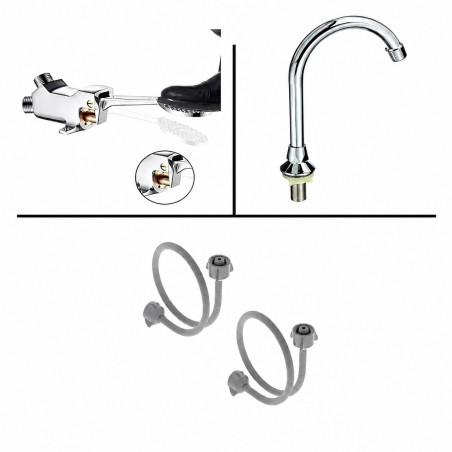 Kit Válvula Llave Pedal Tráfico Pesado Cuello- Acoples 120 cm