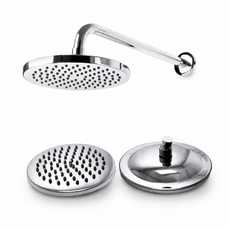 Regadera Para Ducha Metálica 20 X 20 Redonda Incluye Tubo