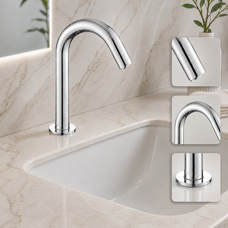 Griferia Llave Sensor Metal Lavamanos Institucional 110 v Ahorrador
