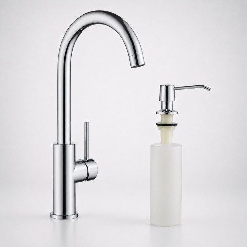 Griferia Cromo Lavaplatos Mezclador -dispensador Jabón 500ml