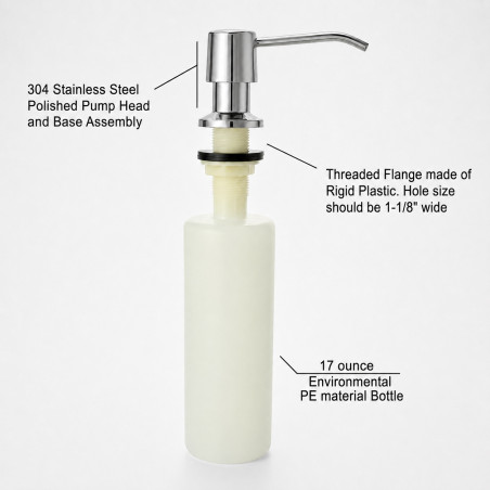 Griferia Cromo Lavaplatos Mezclador -dispensador Jabón 500ml