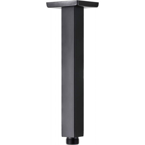 Ducha Grande 40 cm Acero Anticalcarea Negro Matte +tubo Techo