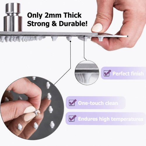 Ducha 20cm antihongos pesada Superior Cromado Resistence (sin tubo)