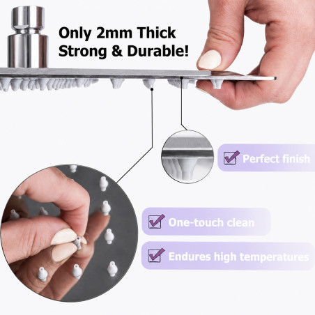Ducha 20cm antihongos pesada Superior Cromado Resistence (sin tubo)