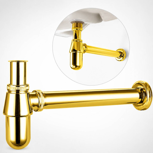 Sifon Metálico Dorado Lavamanos -standar De 1 1/4 Md Tames