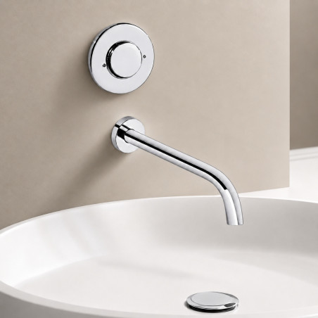 Grifería de Pared para Línea Push Lavamanos Anti-vandálica