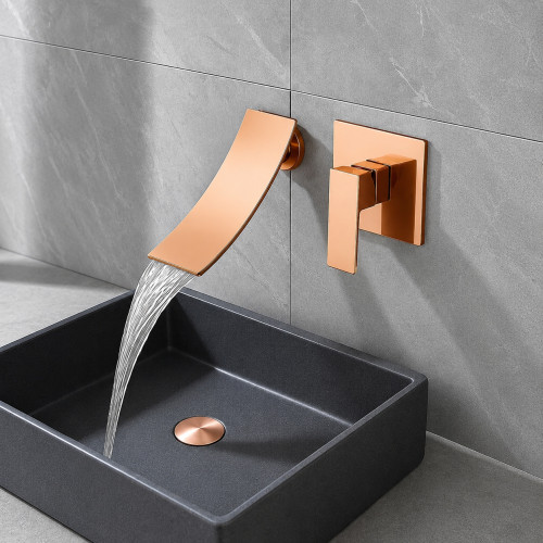 Llave Griferia Lavamanos Cascada Pared Rose Intense Rosa Brillante