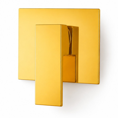 Llave Griferia Lavamanos Cascada Pared Dorada Intense Dorado Brillante