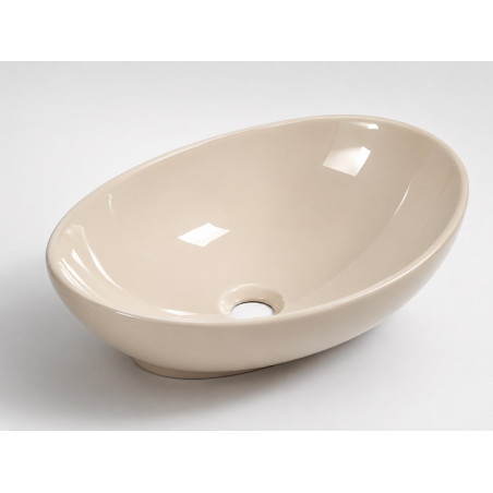 Kit Grifo Agua Fría Acero Brillo-lavamanos Canoa Beige Y Desagü