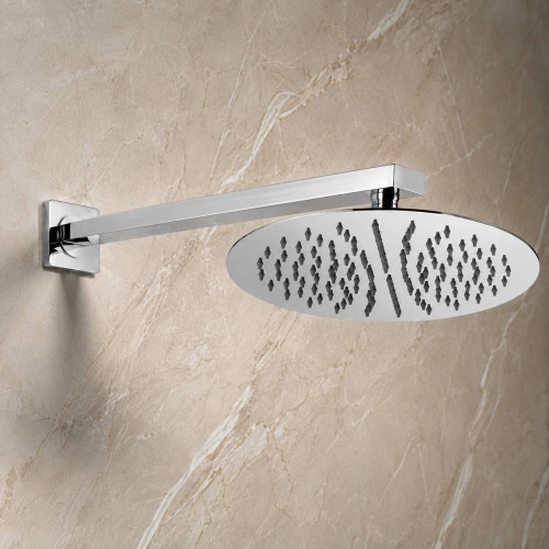Ducha, Regadera Manta Anti Hongo 25cm Redonda Lluvia + Tubo cuadrado