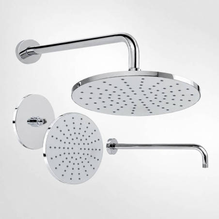 Kit Ducha Regadera 20cm Abs Sogno Panel Blanco Pared Tames