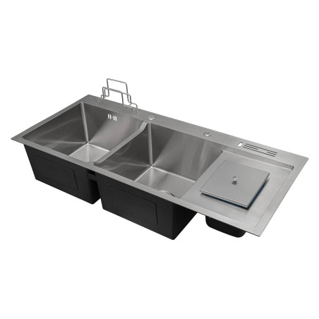 Lavaplatos grande de 100cmx 45cm doble acero 304 Antirruido