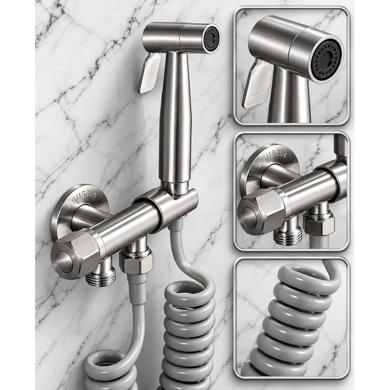 Teleducha Bidet Sanitario Acero 304 Satinado Doble Salida