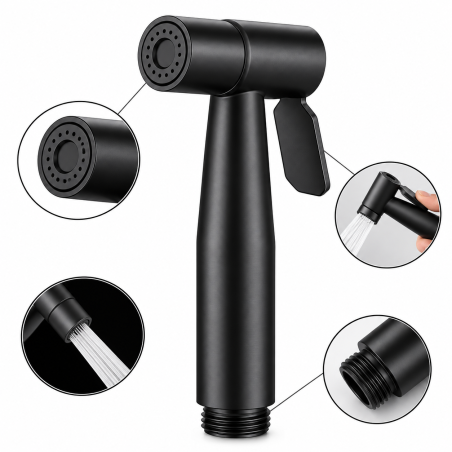 Bidet Sanitario Acero 304 Negro Mate Valvula De Doble Salida