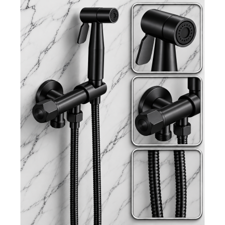 Bidet Sanitario Acero 304 Negro Valvula De Doble Salida