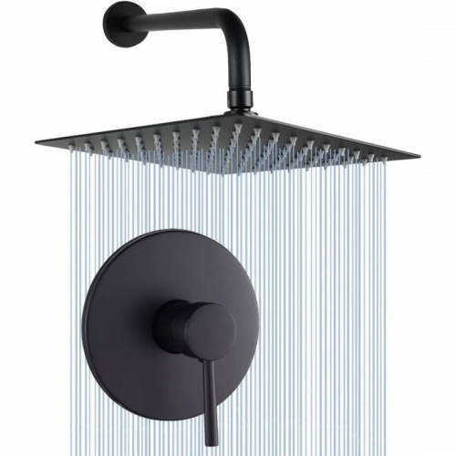 Kit Ducha Acero Negra 20 cm...