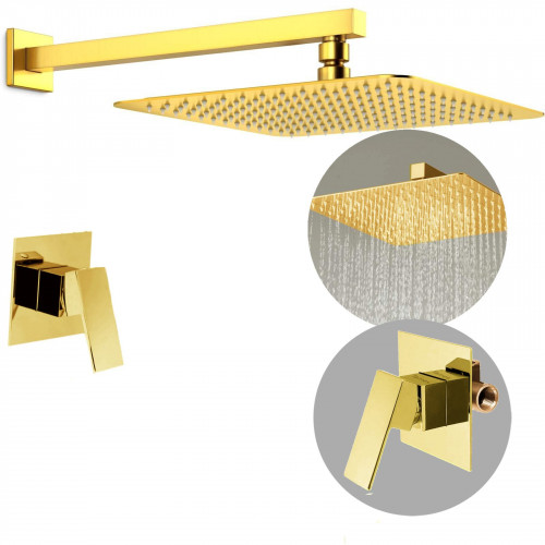 Kit Regadera 25cm Gold...