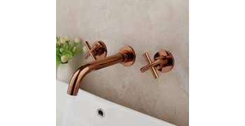 Kit Lavamanos Y Griferias Oro Rosa